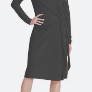 DKNY Long Sleeve Twist Front Dress Size 14